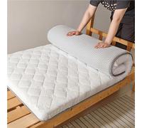 ZJIQOH Topper Viscoelástico - Futón Japonés Tatami Grueso, Sobrecolchón Plegable y Enrollable, Suave para Suelo, Colchón para Dormir En Hogar, Camping, Sofá Cama(White,100 x 190 cm)