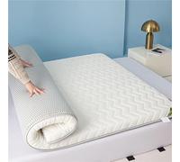 ZJIQOH Topper Viscoelásticos Altura 8cm Firme y Confortable, Colchón Futon Japones Enrollables Portátil, para Matrimonio, Viajes, Tatami, Suelo, Camping(White,100 x 180 x 8 cm)