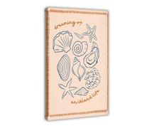 ZJIXAOSD Dream Island Life Shell Coast Tropical Beach Quotes Preppy Ocean Summer Vibes lienzo moderno póster para pared, pinturas para sala de estar, dormitorio, decoración de 40 x 60 cm