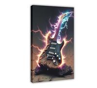 ZJIXAOSD Electric Vibes The Power of Sound - Lienzo decorativo para pared, póster decorativo para el hogar, bar, restaurante, garaje, cafetería, logotipo, regalo, 30 x 45 cm