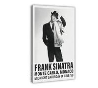 ZJIXAOSD Frank Sinatra - Lienzo decorativo retro con música en blanco y negro, pósteres e impresiones estéticas para habitación, dormitorio, oficina, decoración de 12 x 18 pulgadas (30 x 45 cm)
