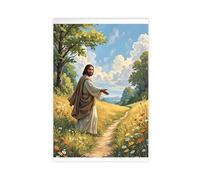 ZJIXAOSD Lienzo decorativo con texto en inglés "Come with Me, I Walk by Faith, Follow Christ, I Will Walk with Christ" (40 x 60 cm)