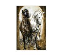 ZJIXAOSD Mural creativo de caballos corriendo bajo la lluvia, lienzo de arte de vida silvestre, decoración de pared, pósteres para hogar, bar, restaurante, garaje, cafetería, logotipo, regalo, 40 x 60