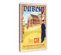 ZJIXAOSD Póster de viaje vintage de Dublín, Irlanda, lienzo, pósteres e impresiones estéticas para habitación, dormitorio, oficina, decoración de 12 x 18 pulgadas (30 x 45 cm)