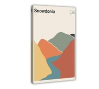 ZJIXAOSD Snowdonia National Park - Lienzo decorativo para pared, diseño medieval de viaje, pósteres e impresiones estéticas para habitación, habitación, oficina, 50 x 75 cm