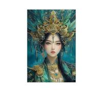 ZJIXAOSD Tara verde, diosa budista de la compasión, meditación de yoga (3) lienzo moderno póster para pared, pinturas para sala de estar, dormitorio, decoración de 50 x 75 cm