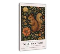 ZJIXAOSD William Morris Ardilla Vintage Animal Forest Cozy Woodland Lienzo Arte Decoración de Pared Pósteres Hogar Bar Restaurante Garaje Cafe Logo Regalo 16 x 24 pulgadas (40 x 60 cm)
