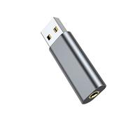 ZJKJHJY Adaptador de auriculares de audio USB a conector de 3,5 mm, tarjeta de sonido USB, adaptador USB a conector de auriculares con convertidor estéreo auxiliar de 3,5 mm para PS4/PS5/PC/laptop,