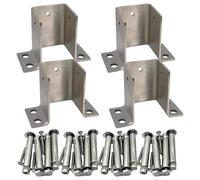 ZJKXJH Base para Postes de Madera Soportes de Montaje para Columnas de Acero Inoxidable 1 2 4 Piezas, Soporte de Poste para Pilar de Pared, Fácil de Instalar(4 Packs,200x200x100mm/7.9x7.9x3.9in)