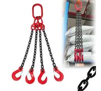 ZJKXJH Eslingas de Carga Cadena de Elevación de 4 Ganchos con Capacidad de 5T/11000 Lbs para Almacenamiento Logístico Y Sitios Industriales, Elevación Estable(4m/13.1ft)