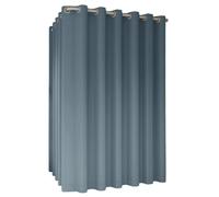 ZJKXJH Probador Tienda de Ropa Barra Y Cortina para Vestidor en Forma de L, Vestidor de Pared para Centro Comercial, Oficina, Dormitorios, Boutique(Blue Curtain+,45in/114.3cm Black Rod)