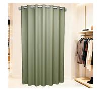 ZJKXJH Probador Tienda de Ropa El Vestidor Simple Plegable para Centro Comercial, Las Cortinas Opacas en Forma de C Protegen La Privacidad(C Curtain,45in/114.3cm Black Rod)