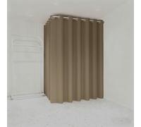 ZJKXJH Probador Tienda de Ropa Kit de Cortina para Vestidor con Cortina Opaca Y Varilla, Mampara de Privacidad para Vestidor, Centro Comercial Y Dormitorio.(Brown Curtain+,40in/101.6cm Gold Rod)