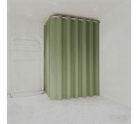 ZJKXJH Probador Tienda de Ropa Kit de Cortina para Vestidor con Cortina Opaca Y Varilla, Mampara de Privacidad para Vestidor, Centro Comercial Y Dormitorio.(Green Curtain+,55in/139.7cm Gold Rod)