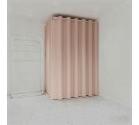 ZJKXJH Probador Tienda de Ropa Kit de Cortina para Vestidor con Cortina Opaca Y Varilla, Mampara de Privacidad para Vestidor, Centro Comercial Y Dormitorio.(Pink Curtain+,55in/139.7cm Black Rod)