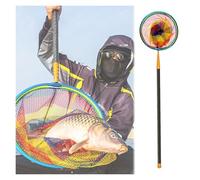 ZJKXJH Red de Pesca Red telescópica para Pesca en Kayak con asa, Caña Ligera de Fibra de Carbono para Pescar salmón, Trucha, lubina, bagre y Mosca, Caña para atrapar cangrejos(Extend to 8m/26.2')