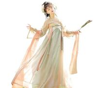 ZJLZJLO Vestido Hanfu Chino, Falda Bordada Estilo Dinastía Tang Para Mujer (XS-L),S,Green