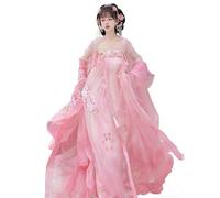 ZJLZJLO Vestido Hanfu De La Dinastía Tang - Conjunto De Túnica Transparente Con Estampado De Flores De Cerezo Para Cosplay Y Sesiones De Fotos.,M,Pink
