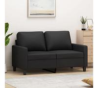 ZJMTOCYU Elegante sofá de 2 plazas para conversaciones acogedoras, piel sintética duradera, relajante o entretenido, elegante diseño negro
