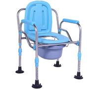 ZJN-JN Ancianos de asiento de inodoro WC plegable Silla Sillón Con antideslizante reposabrazos del asiento del tocador Refuerzo antideslizante Sillas de ruedas de baño