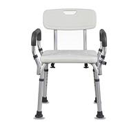 ZJN-JN Baño de asiento de altura ajustable Posición elevada taburete de ducha con brazos y espalda acolchada, Presidente de baño auxilios Compatible with ancianos, discapacitados baño Asiento de Banco