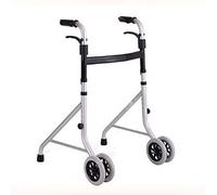 ZJN-JN Viejo plegable Walker Andador de aleación de aluminio con la rueda de persona discapacitada Caminar Bastón de coches antideslizante Caminar hospital con Stick (Color: Azul) Cuidado personal