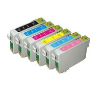 ZJNWTVUH 6 Cartuchos de Tinta T0827 compatibles para R270 R390 TX650 T50 T59 TX720 TX700 RX610 RX590 RX615 Impresoras T0821 a T0826