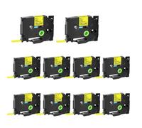 ZJNWTVUH Cinta de Etiquetas laminada de identificación Flexible, 10 Unidades, FX231 FX241 FX251 Fx631, Compatible con la máquina etiquetadora TZE(Black on Yellow)