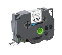 ZJNWTVUH Cinta de Etiquetas TZe251 24 mm Compatible con Impresora TZe-251 151 451 651 751(Black on Clear)