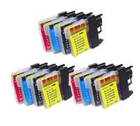 ZJNWTVUH LC1100 LC980 LC1100BK LC980BK LC975 Cartucho de tóner Negro Compatible con DCP-195C 385C MFC-490CN MFC-5490CN DCP-375CW DCP-3777CW DCP-383C Pinters(3SET)
