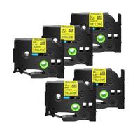 ZJNWTVUH ZE 231, Cinta de Etiquetas laminada Negra sobre Blanca de 12mm, Compatible con Tz 231 TZe 241(5PK Black on Yellow)