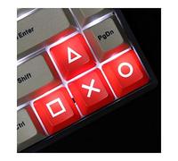 ZJP-dzsw Teclas Teclado mecánico ABS Tapa de tecla de iluminación a contraluz translúcidos Teclas de Flecha Llaves mecánicas Enter Esc (Axis Body : Red Arrow Keys)