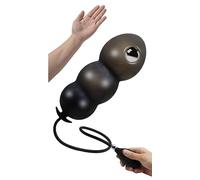 ZJPOJPH Bomba anal vaginal inflable de silicona con cuentas anales, dilatador vaginal, tapón anal inflable ajustable, juguetes sexuales for mujeres y parejas.(Schwarz)