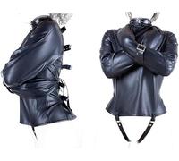 ZJPOJPH Camisa de fuerza de cuero, cama sexual, bondage, cinturón de castidad, ropa ajustada, esposas SM, ropa sexual, juguetes sexuales for hombres y mujeres(L)