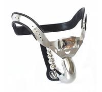 ZJPOJPH Cinturón de castidad de metal con tapón anal, cerradura de castidad, jaula de castidad SM, jaula for pene, juguetes sexuales for parejas y hombres.(Schwarz,70cm/80cm)