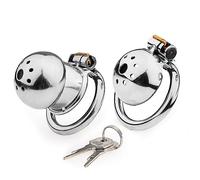 ZJPOJPH Jaula de castidad for pene con tapón uretral, cinturón de castidad de acero inoxidable, juguetes sexuales for hombres.(B,50mm)