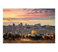 ZJRBJB Telón de fondo de decoración de Jerusalén de la Ciudad Vieja de 10 x 8 pies, paisaje urbano antiguo, Biblia religiosa, fondo de Israel, puesta de sol, sitios históricos, monte olivos, cúpula de