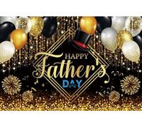 ZJRBJB Telón de fondo para el Día del Padre de 10 x 8 pies, color negro y dorado, feliz día del padre, telón de fondo con texto en inglés "I Love Dad" (I Love Dad) familiar, fiesta de graduación