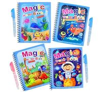 ZJRung 4 Piezas Libro Magico Pintar Agua, Infantil, Plumas Doodle Dibujo Pintura con 4 Bolígrafos para Niños
