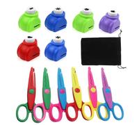 ZJRung 6 Piezas Tijeras de Manualidades con Seguridad Tijeras Dentadas con 6 Colores Aleatorios Perforador de Papel Decorativo Corte de Papel en Color