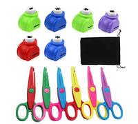 ZJRung 6 Piezas Tijeras de Manualidades Para Niños Tijeras de Borde de Seguridad Tijeras Dentadas para Niños con 6 Colores aleatorios Perforador de Papel Decorativo para Niños Corte de Papel en Color