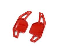 ZJSSJZ Paleta Cambio Volante Volante con Impresión Fibra Carbono Y Levas Cambio ABS para Seat León Cupra 4F 5F MK3 MK4 Ibiza 6F Arona Ateca León ST Alhambra(Red)
