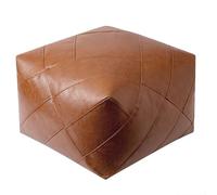ZJTHY Bolsa de Almacenamiento de Cuero Ottomans Almacenamiento Retro Taburete de Almacenamiento Plegable de Almacenamiento con Cremallera para Sala de Estar