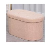 ZJTHY Chenille Ottomans con Taburete Ovalado de Fibra Banco de Almacenamiento Resistente taburetes de reposapiés Plegables 27.5 x 14.9in