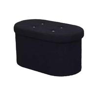 ZJTHY Chenille Ottomans con Taburete Ovalado de Fibra Banco de Almacenamiento Resistente taburetes de reposapiés Plegables 27.5 x 14.9in