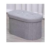 ZJTHY Chenille Ottomans con Taburete Ovalado de Fibra Banco de Almacenamiento Resistente taburetes de reposapiés Plegables 27.5 x 14.9in