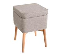 ZJTHY Fibra Mezcla Otomanos Almacenamiento Lavable extraíble Otomana con Patas de Madera Almacenamiento Heces de Reposo de pie 12.9 x 18.5in