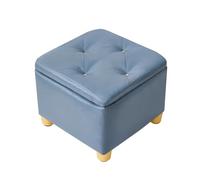 ZJTHY Otomanas de poliéster con marco de madera de alta resistencia, taburete otomano cuadrado de almacenamiento con patas de 12.5 x 10.6 pulgadas