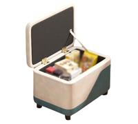 ZJTHY Otomanos de poliéster con fisón Rectangular de Marco de Madera con Taburete de Almacenamiento Resistente de Asiento Acolchado de 15,7 x 11 Pulgadas