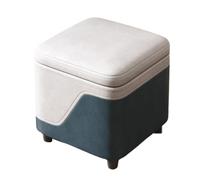 ZJTHY Otomanos de poliéster con Marco de Madera con Estilo de pie Cuadrado otomano con Patas Pouf otomana de Relleno Compacto 11.8in